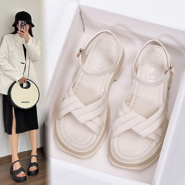 Damer platform-sandaler med brede remme og elastisk ankelrem Stilla