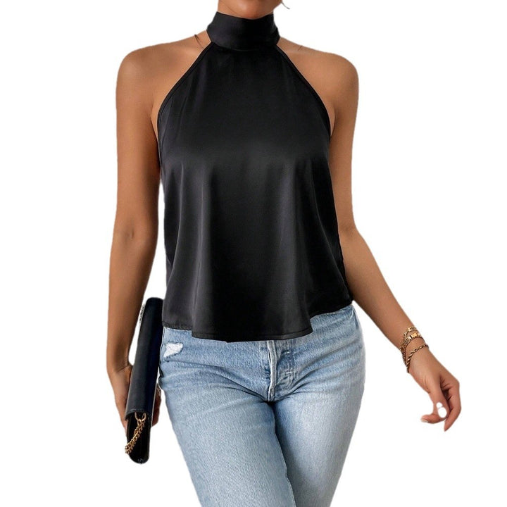Kvindernes elegante halterneck top med silkeagtig finish Stilla