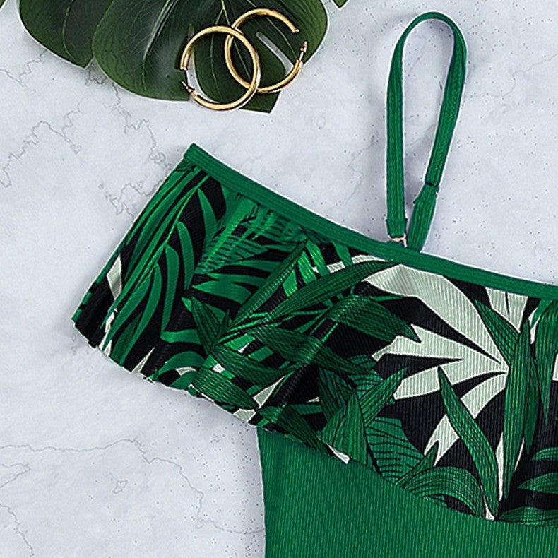Dame Off-Shoulder Badedragt med Volant Skovae