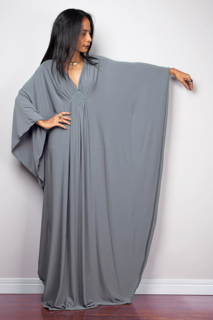 Dame Kaftan med elegant V-udskæring og flydende snit Stilla