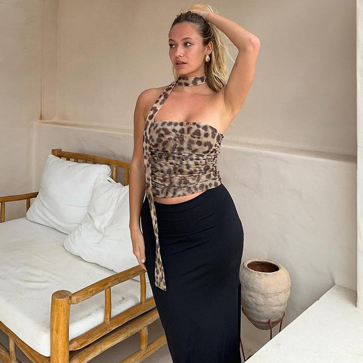 Damer Usædvanligt Vikletop med asymmetrisk Design og dekorative Ruffles detaljer Skovae