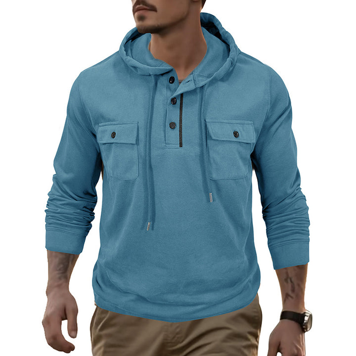 Herrer Hoodie med funktionelle brystlommer og hætte Stilla