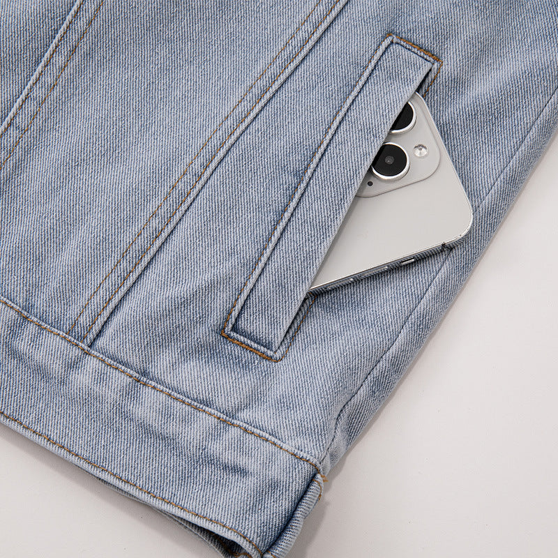 Kvinders afslappede denimjakke i moderne oversized snit med brystlommer Stilla