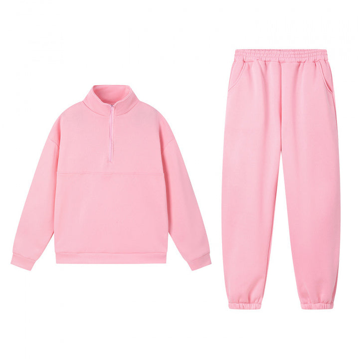 Kvindernes sporty sweatshirt sæt med høj krave og elastiske manchetter Stilla