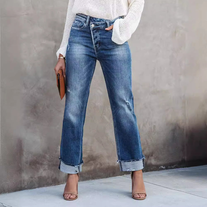 Dame brede jeans i vintage look Stilla