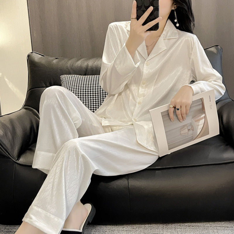 Femme Afslappet Fit Satin Pyjama Sæt Stilla