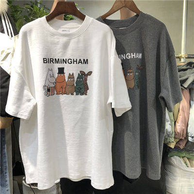 Dame T-shirt med kunstnerisk cartoon-motiv og afslappet pasform Stilla