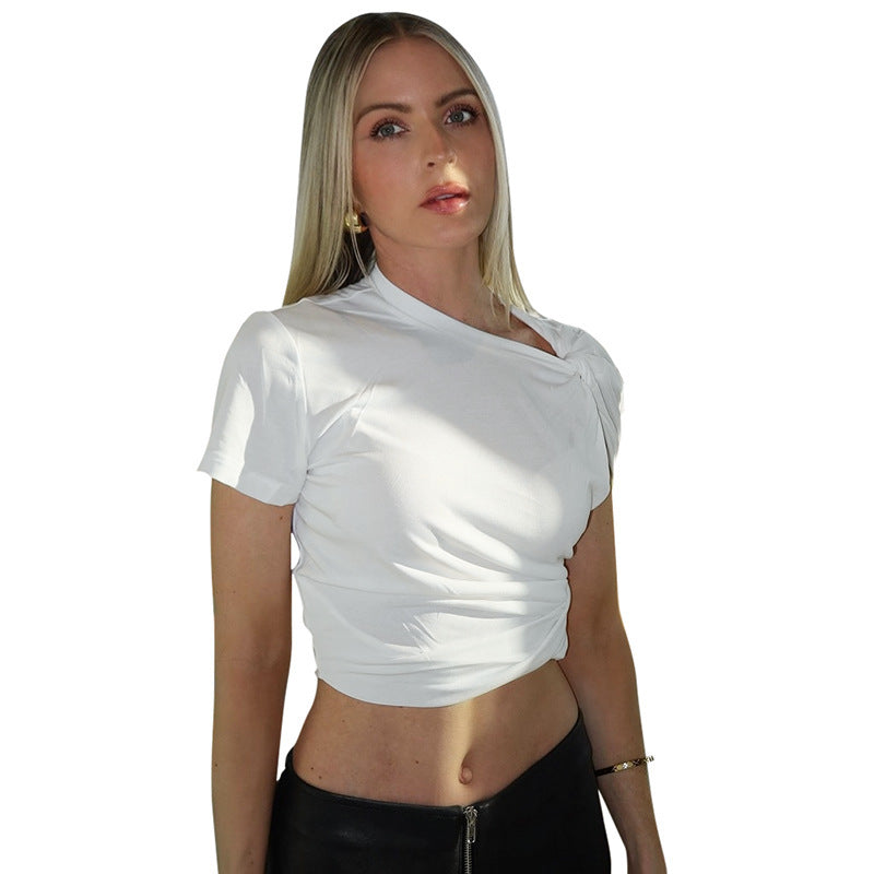 Damen Kurzarm Cropped Top Skovae