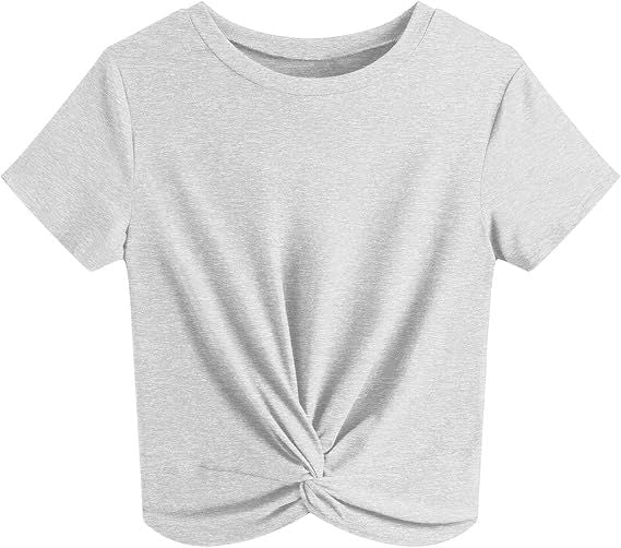 Dame kortærmet T-shirt med knude og elastisk stof Stilla