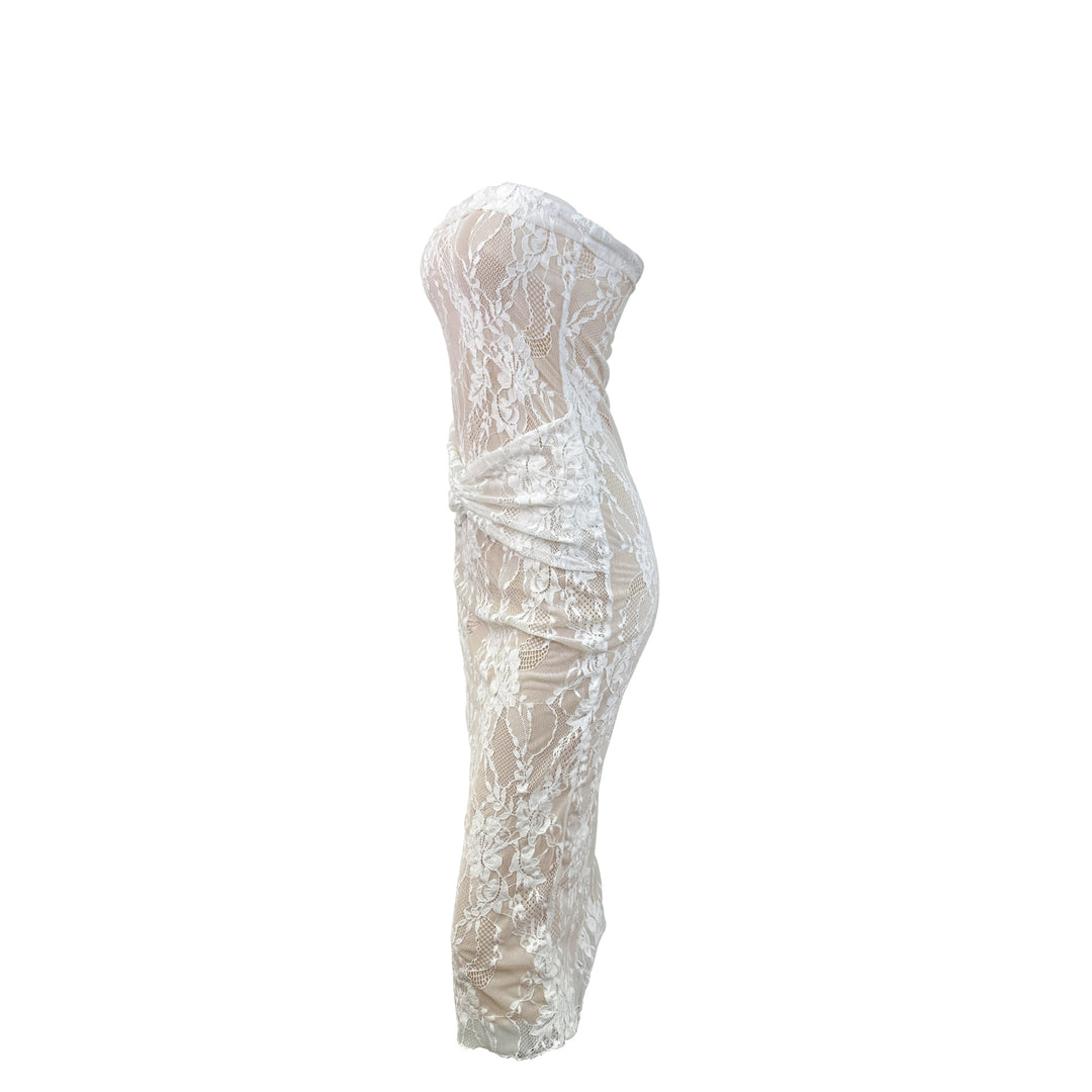 Dame spidstopkjole med figurskabende design og elegant knudedetalje Skovae