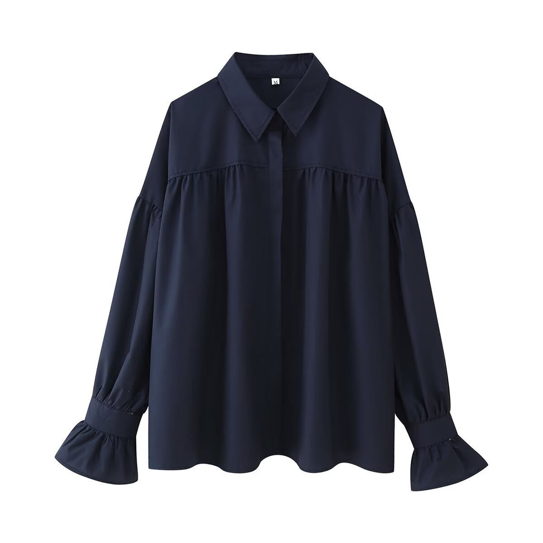 Femme Elegante Oversized Bluse med Puffærmer Stilla