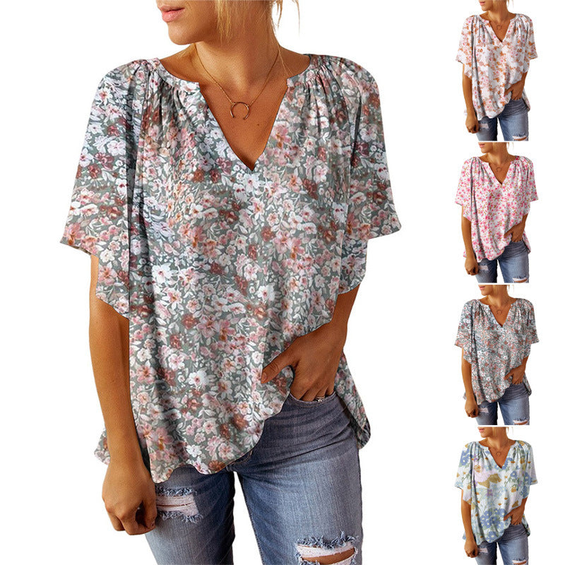 Dame Let Blomsterprint Bluse Stilla