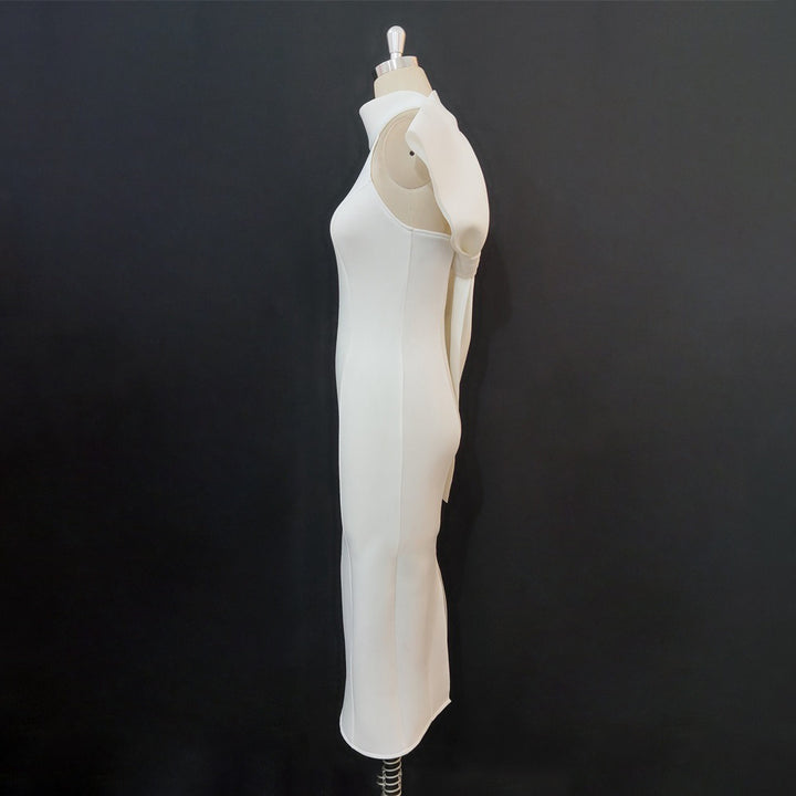 Dame Elegant skjortekjole med asymmetrisk design og svævende detalje Skovae