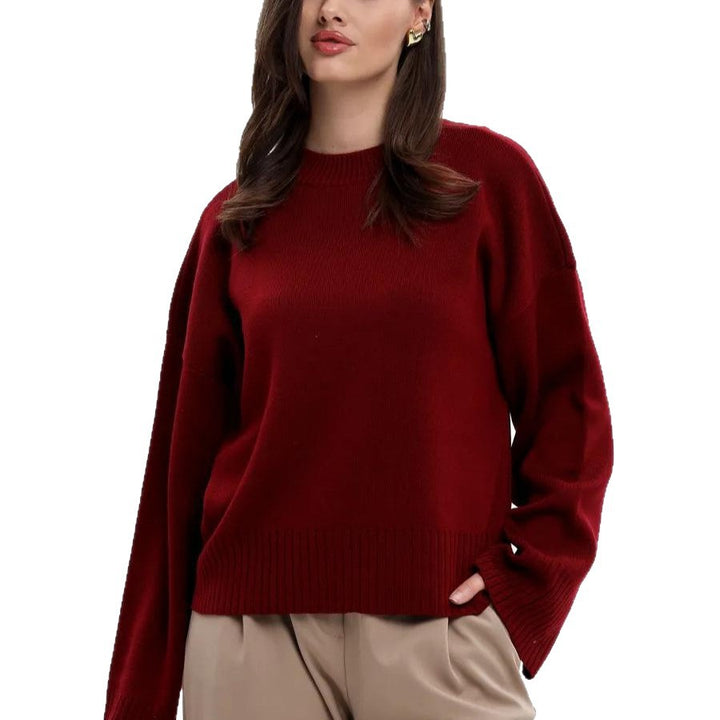 Kvinders afslappede oversized sweater med forkortede ærmer og tekstureret strikkemønster Stilla