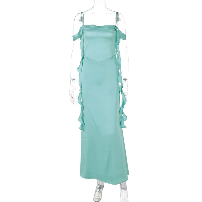 Dame Elegant Maxikjole med legende Ruffle detaljer og off-shoulder design Stilla