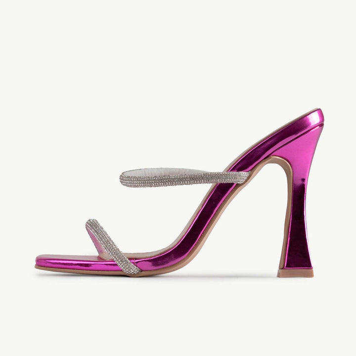 Dame Højhælede Slide Sandaler med elegante Ankeleremmer Stilla