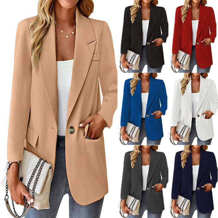 Dame elegant Oversize-blazer med draperet snit og praktiske lommer Stilla