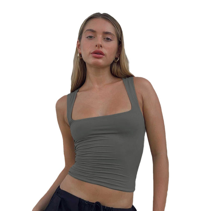 Dame kropsnær Crop-Top med kvadratisk udskæring og brede stropper Stilla