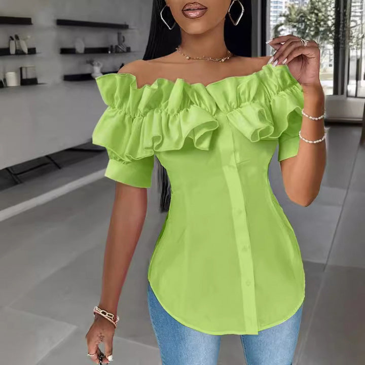 Femme Off-Shoulder Ruffle Bluse Stilla