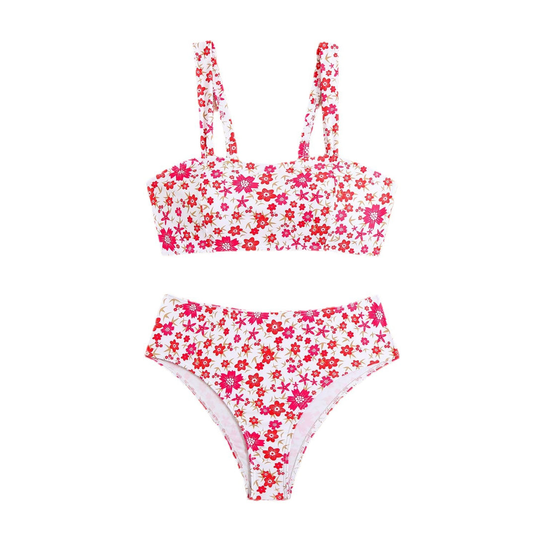 Damer Høj talje Blomster mønster Bikini Sæt Stilla 1750838450