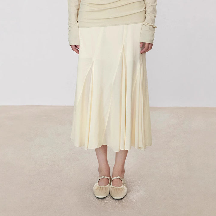 Kvinders Flydende Maxi Nederdel med Elegante Plisseringer