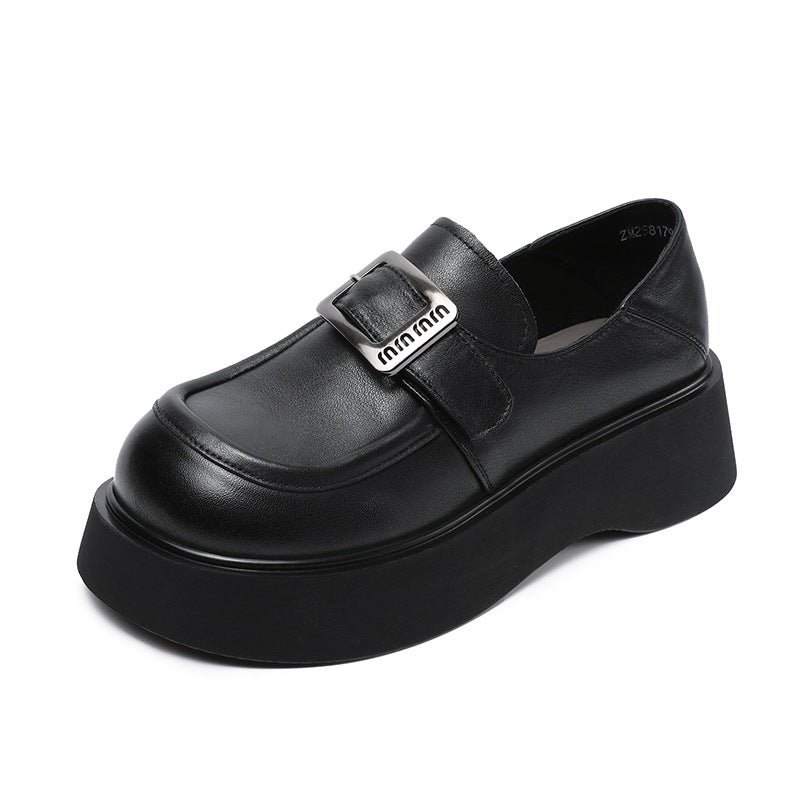 Femme Chunky Platform Loafers med dekorativ spænde-detail Stilla