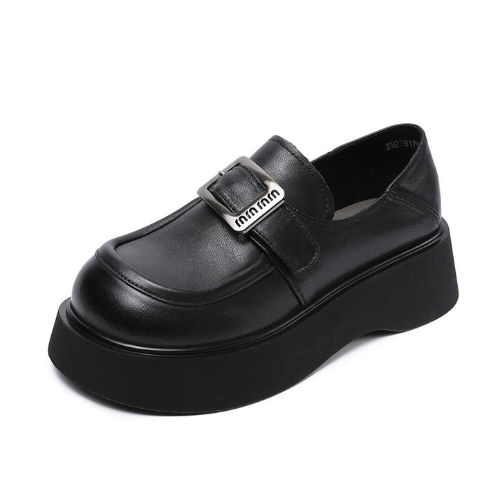 Femme Chunky Platform Loafers med dekorativ spænde-detail Stilla