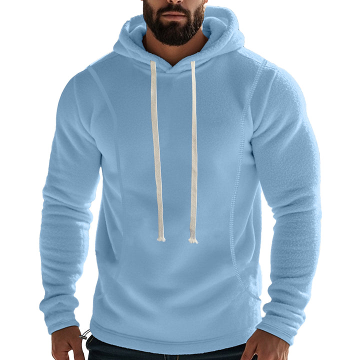 Herre fleece-hoodie med høj krave og kengurupose Stilla