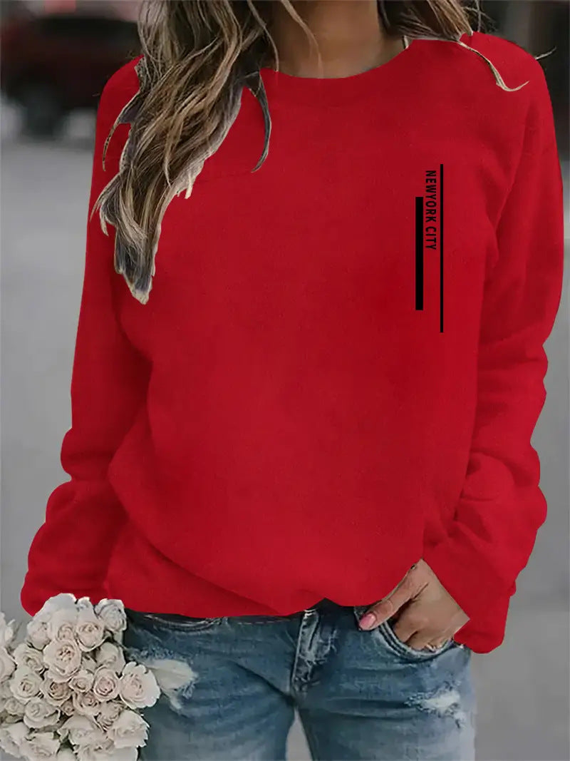 Kvinders sweatshirt med moderne bytryk Stilla