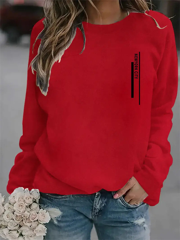 Kvinders sweatshirt med moderne bytryk Stilla