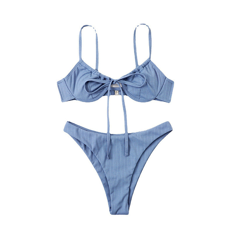 Dame Rib-Bikini-Sæt Skovae