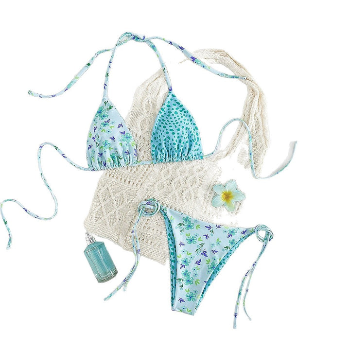 Dame trekant bikini sæt med smukke blomster mønstre Skovae