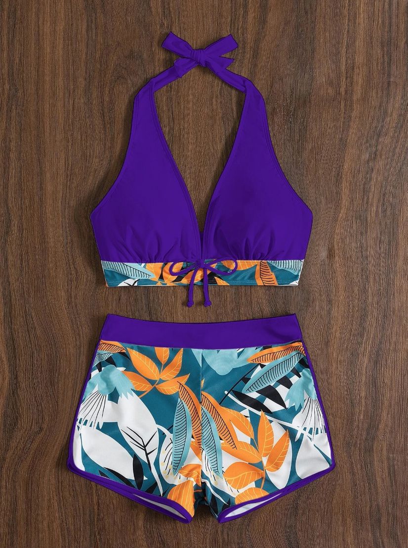 Dame Sporty bikini sæt med blomsterdesign Skovae