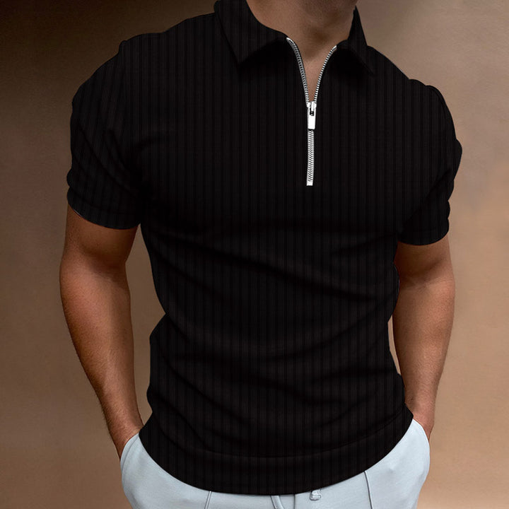 Herrer Kortærmet Lynlås Krave Polo Shirt Stilla