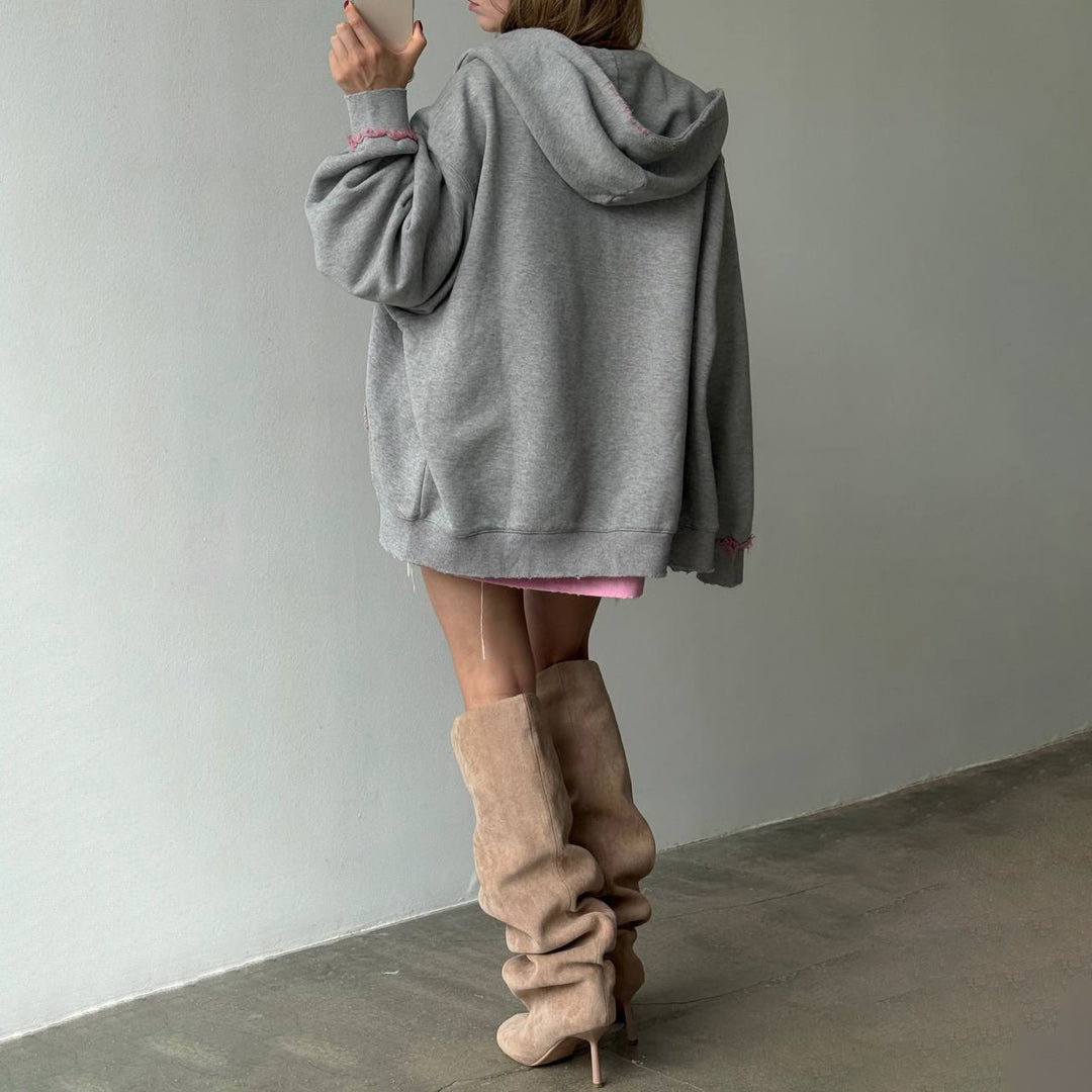 Kvinder Komfortabel Oversized Hoodie med Mode Fringe Stilla