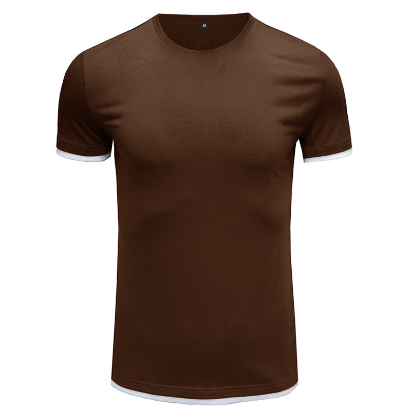 Herrer Basic T-Shirt med kontrasterende ærmer Stilla