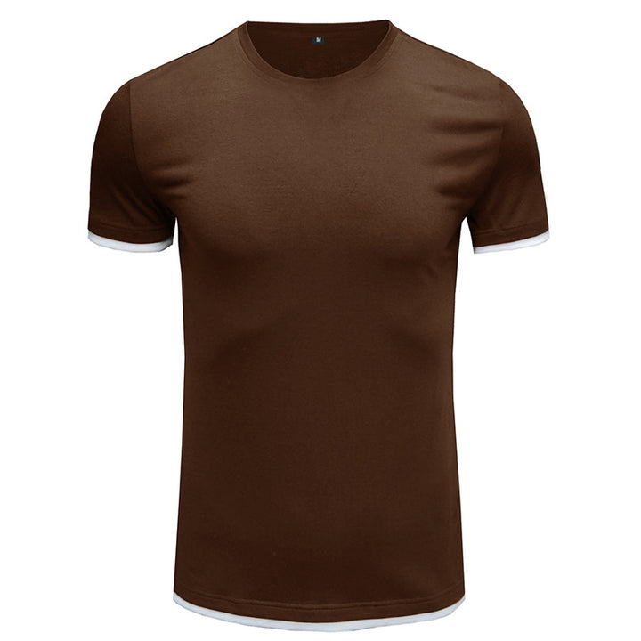 Herrer Basic T-Shirt med kontrasterende ærmer Stilla