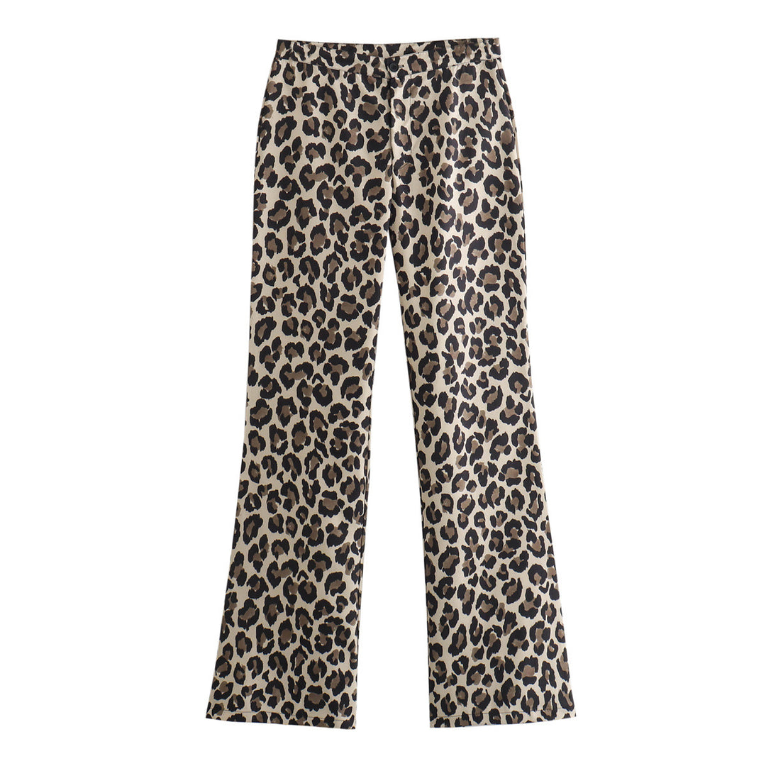 Femme Leopard-Print Bred Bukser Stilla