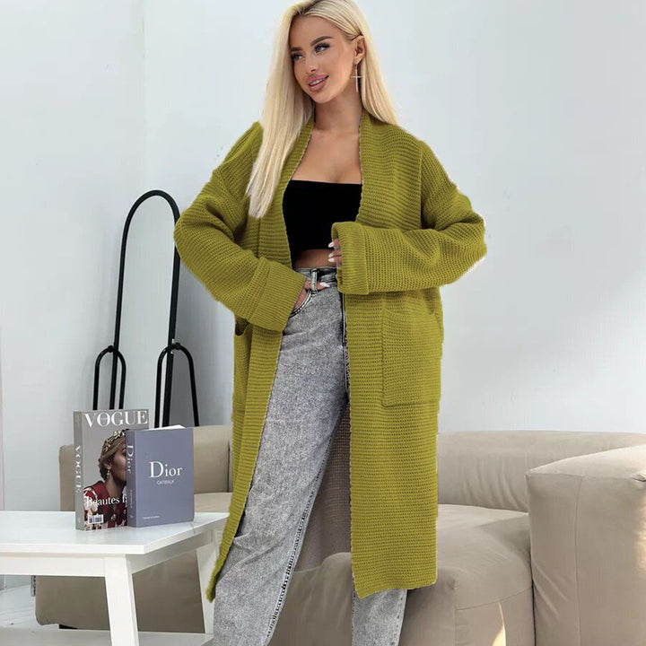 Femme Cozy Åben Front Strik-Cardigan Stilla