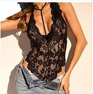 Dame Blomster Spids Teddy Body Stilla