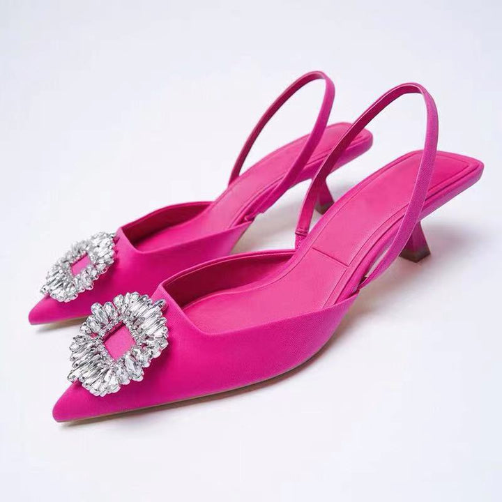 Dame Slingback-pumps med funklerende smykkedetalje og elegant design Stilla