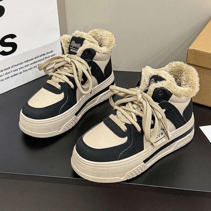 Dame Høje foret Sneakers med fluffy krave og slidstærkt overdækning Stilla