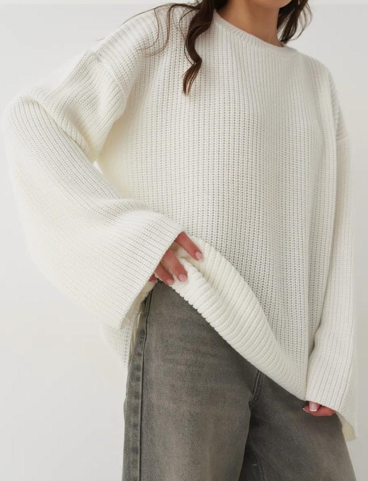 Dame Oversized Strikpullover med struktureret design og afslappet pasform Stilla
