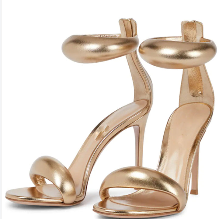 Femme Elegant Open-Toe Højhælede Sandaler med skulpturel Anklestraps Stilla