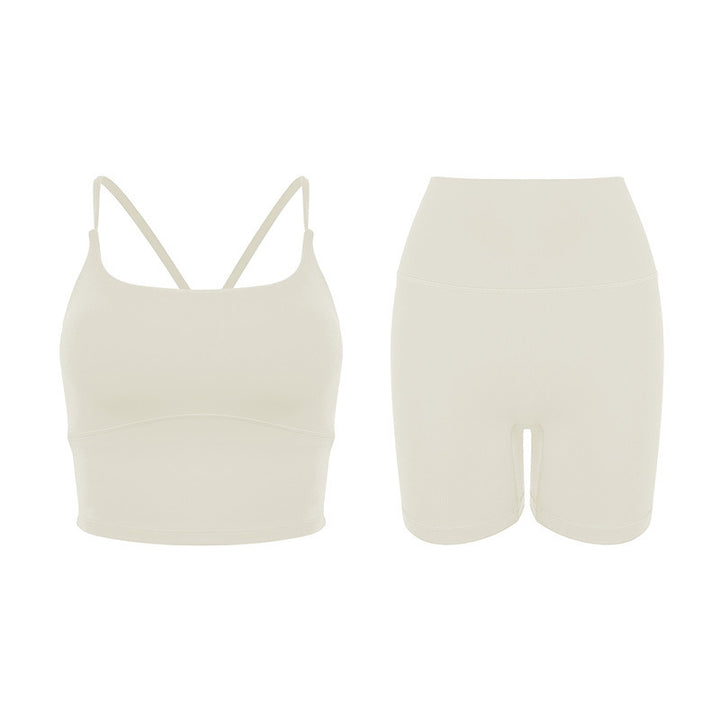 Dame Sporty Set lavet af åndbart materiale med tanktop og højtaljede shorts Stilla