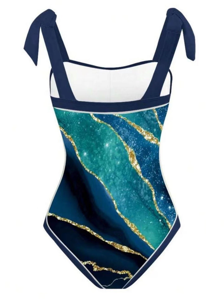 Dame Elegant One-Piece Swimsuit Sæt med matchende Indpakningsskørt Stilla