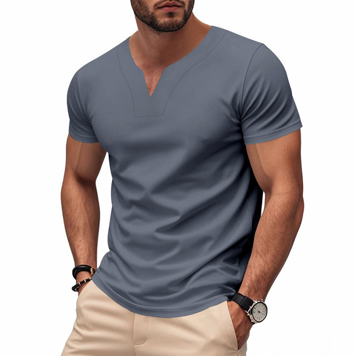 Herrer V-hals T-shirt med sporty snit og åndbart materiale Stilla