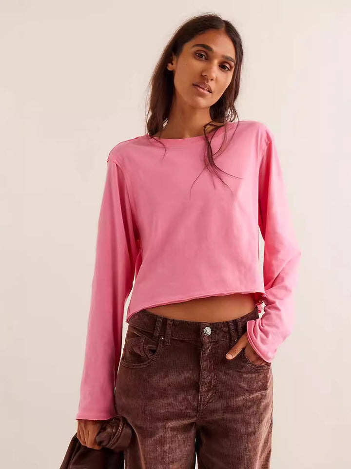 Damer Cropped Langærmet top med afslappet pasform Stilla
