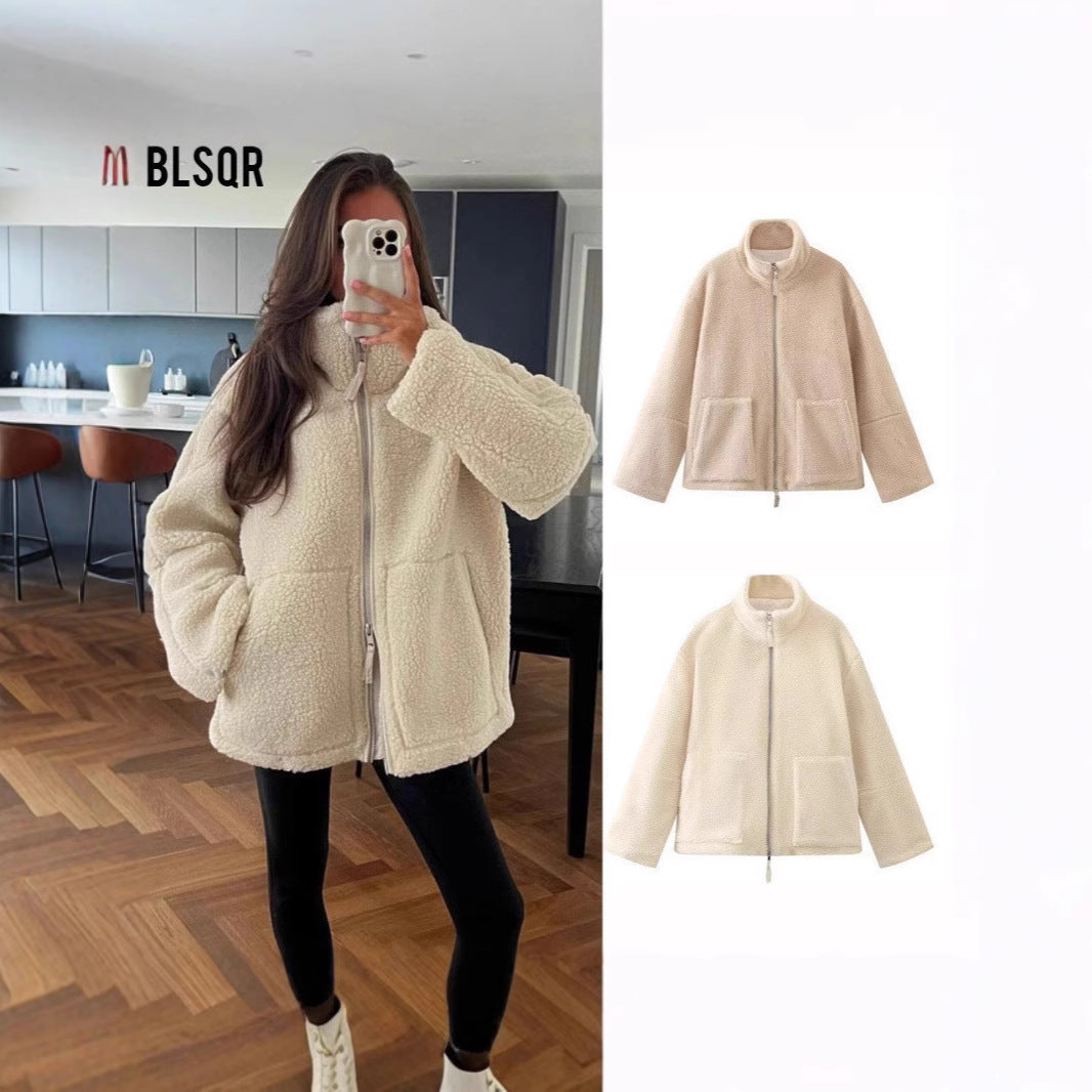 Femme Cozy Sherpa Zip-Up Jakke Stilla