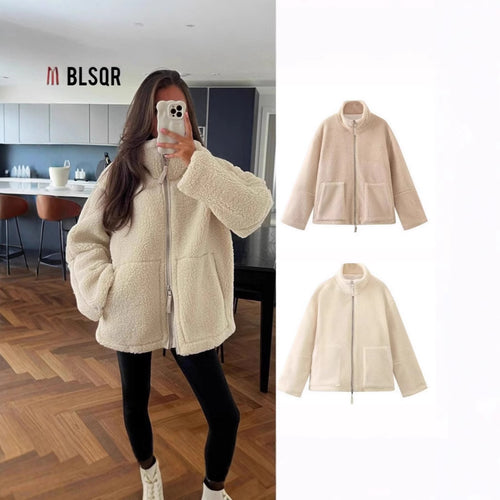 Femme Cozy Sherpa Zip-Up Jakke Stilla